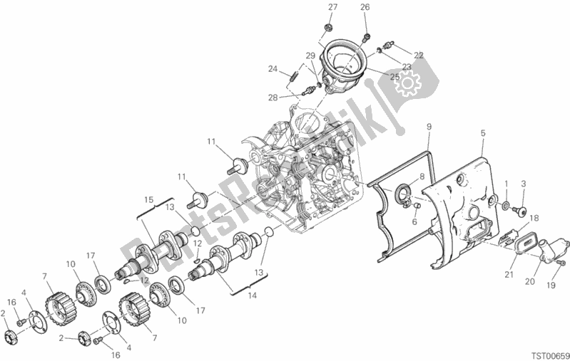 Todas las partes para Sistema De Sincronización De Cabezal Horizontal de Ducati Multistrada 950 USA 2019